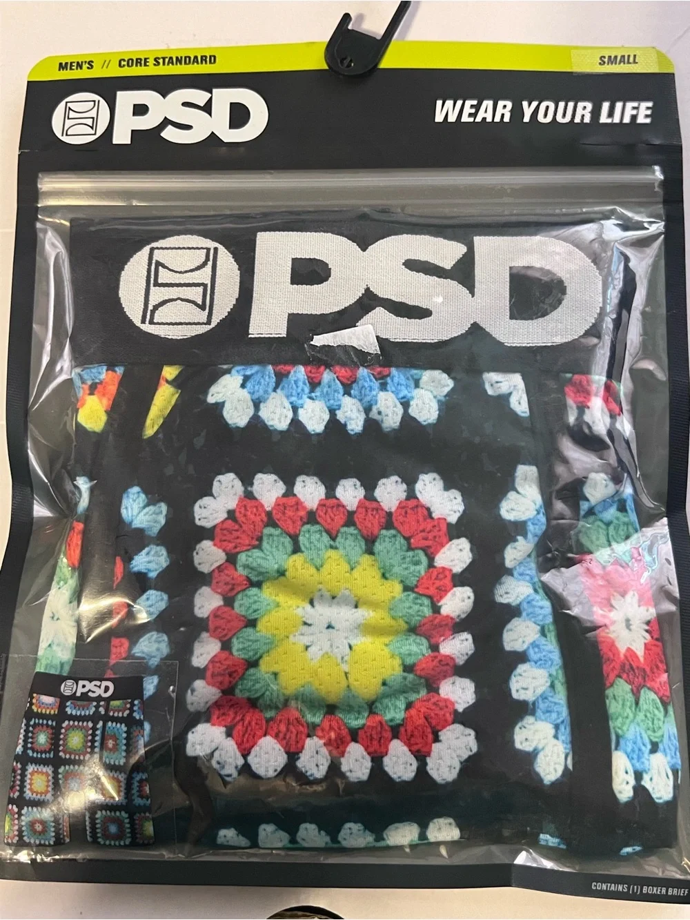PSD Men’s Black Multicolor Crochet-Print Boxer Briefs